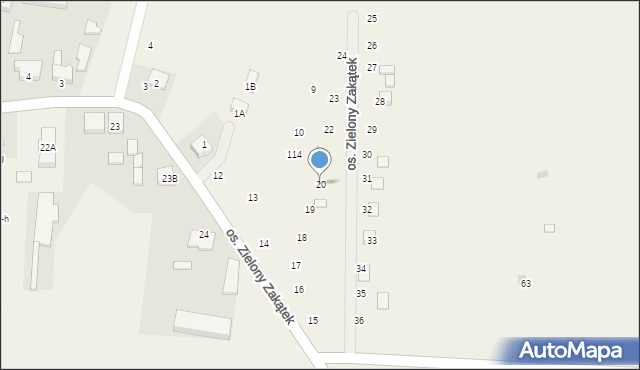 Kamienica, Osiedle Zielony Zakątek, 20, mapa Kamienica