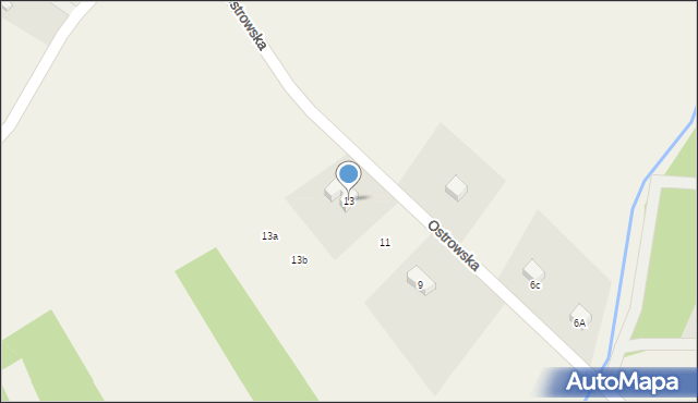 Kamienica Szlachecka, Ostrowska, 13, mapa Kamienica Szlachecka