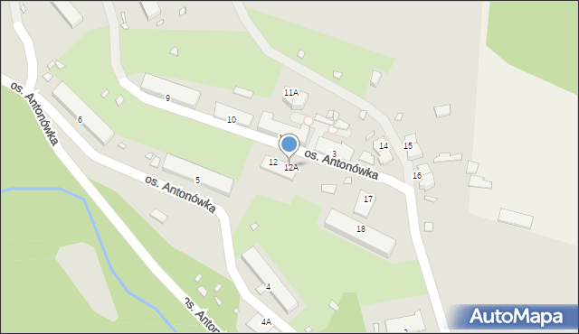 Kamienna Góra, Osiedle Antonówka, 12A, mapa Kamienna Góra