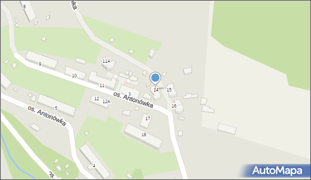 Kamienna Góra, Osiedle Antonówka, 14, mapa Kamienna Góra