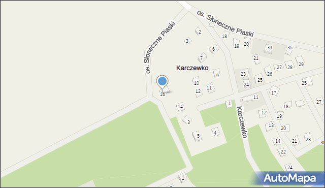 Karczewko, Osiedle Słoneczne Piaski, 16, mapa Karczewko