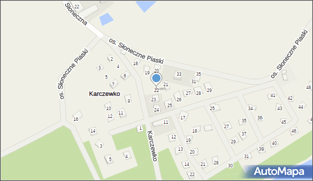 Karczewko, Osiedle Słoneczne Piaski, 22, mapa Karczewko