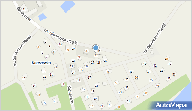 Karczewko, Osiedle Słoneczne Piaski, 31, mapa Karczewko