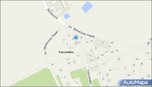 Karczewko, Osiedle Słoneczne Piaski, 6, mapa Karczewko