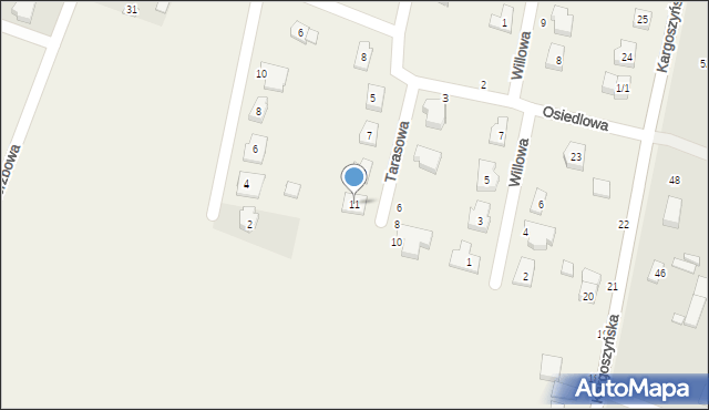 Kargoszyn, Osiedlowa, 11, mapa Kargoszyn