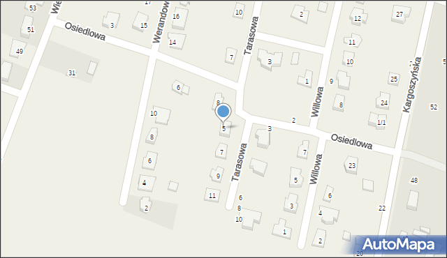 Kargoszyn, Osiedlowa, 5, mapa Kargoszyn