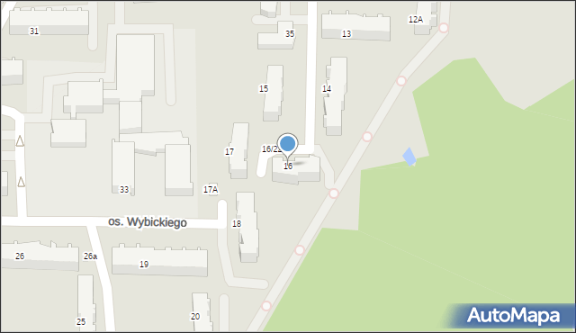 Kartuzy, Osiedle Wybickiego Józefa, gen., 16, mapa Kartuzy