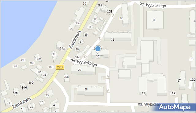 Kartuzy, Osiedle Wybickiego Józefa, gen., 30, mapa Kartuzy