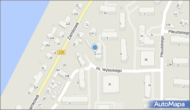 Kartuzy, Osiedle Wybickiego Józefa, gen., 7, mapa Kartuzy