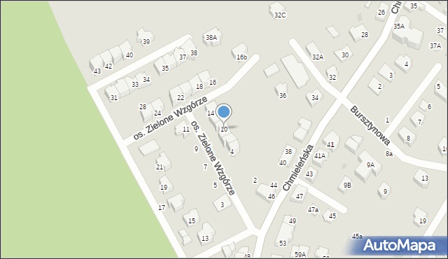 Kartuzy, Osiedle Zielone Wzgórze, 10, mapa Kartuzy