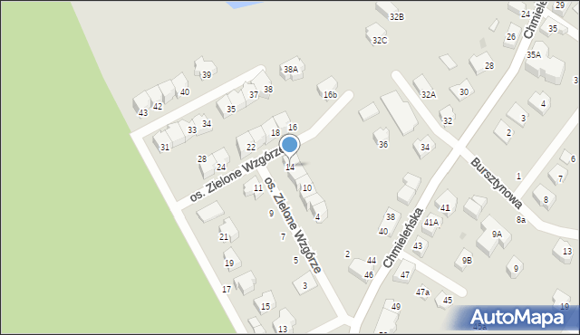 Kartuzy, Osiedle Zielone Wzgórze, 14, mapa Kartuzy
