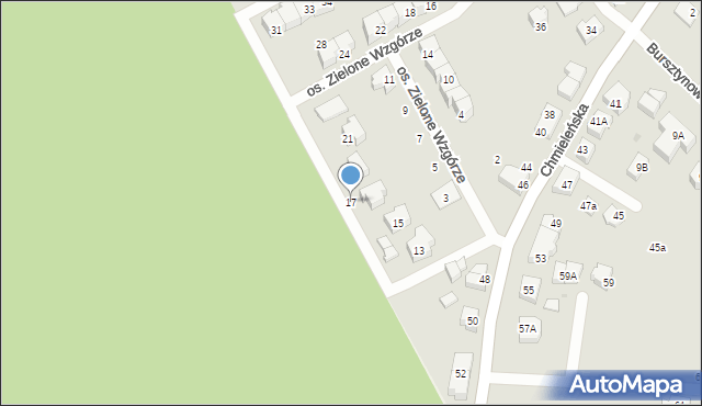 Kartuzy, Osiedle Zielone Wzgórze, 17, mapa Kartuzy