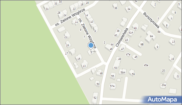 Kartuzy, Osiedle Zielone Wzgórze, 3, mapa Kartuzy