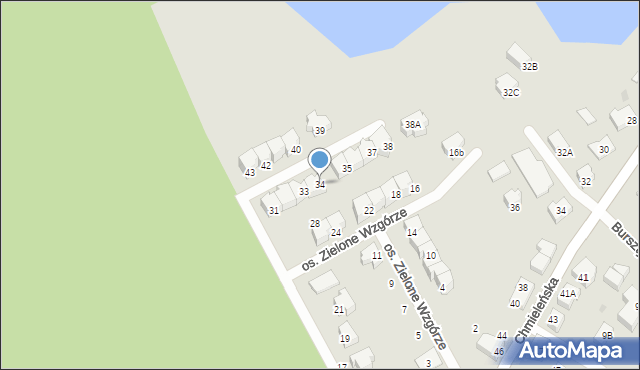 Kartuzy, Osiedle Zielone Wzgórze, 34, mapa Kartuzy