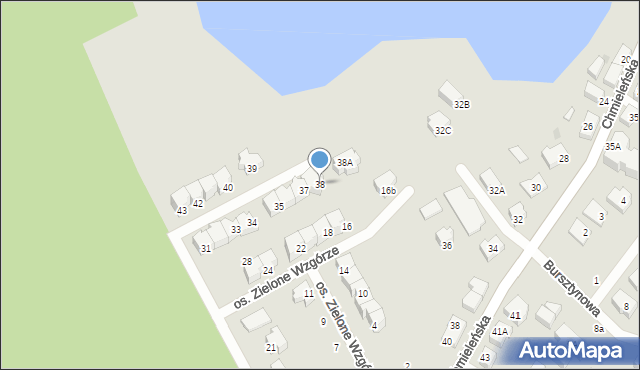 Kartuzy, Osiedle Zielone Wzgórze, 38, mapa Kartuzy