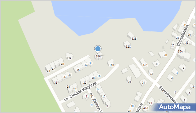 Kartuzy, Osiedle Zielone Wzgórze, 38A, mapa Kartuzy