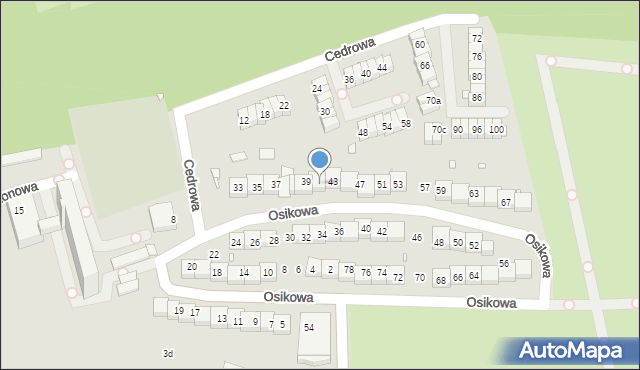 Katowice, Osikowa, 41, mapa Katowic