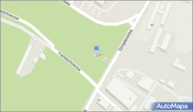 Katowice, Oswobodzenia, 11a, mapa Katowic