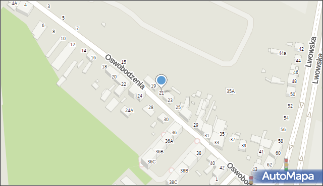 Katowice, Oswobodzenia, 21, mapa Katowic