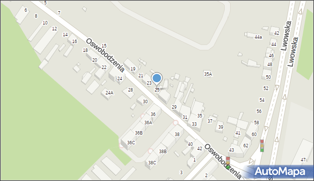 Katowice, Oswobodzenia, 25, mapa Katowic