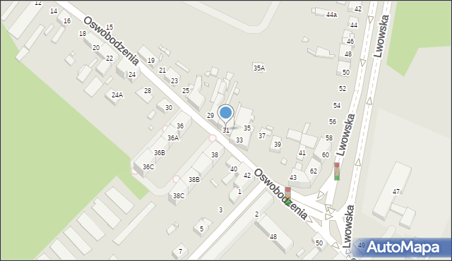 Katowice, Oswobodzenia, 31, mapa Katowic