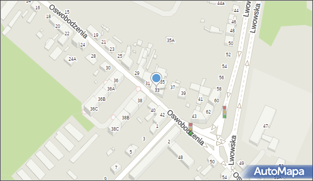 Katowice, Oswobodzenia, 33, mapa Katowic