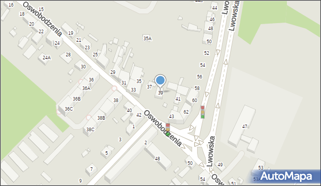 Katowice, Oswobodzenia, 39, mapa Katowic