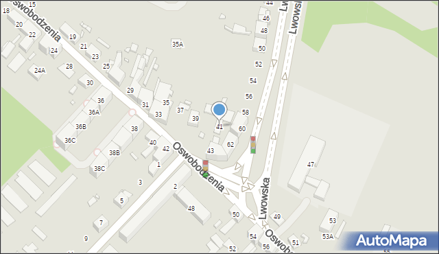 Katowice, Oswobodzenia, 41, mapa Katowic