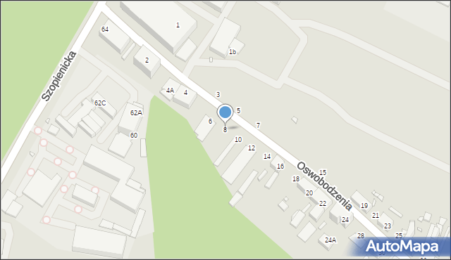 Katowice, Oswobodzenia, 8, mapa Katowic