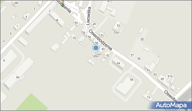 Katowice, Oswobodzenia, 60A, mapa Katowic