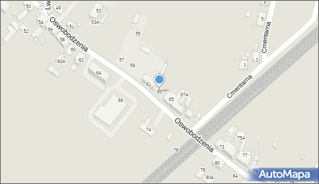 Katowice, Oswobodzenia, 63, mapa Katowic