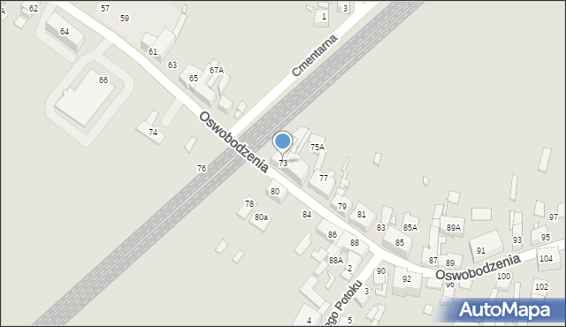 Katowice, Oswobodzenia, 73, mapa Katowic
