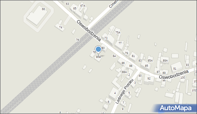 Katowice, Oswobodzenia, 80a, mapa Katowic