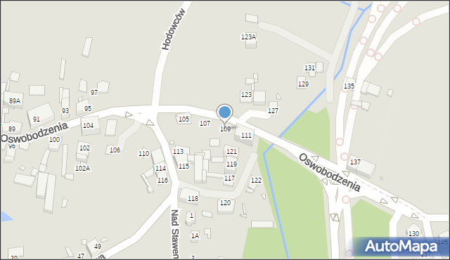 Katowice, Oswobodzenia, 109, mapa Katowic