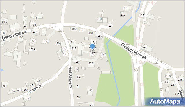 Katowice, Oswobodzenia, 117, mapa Katowic