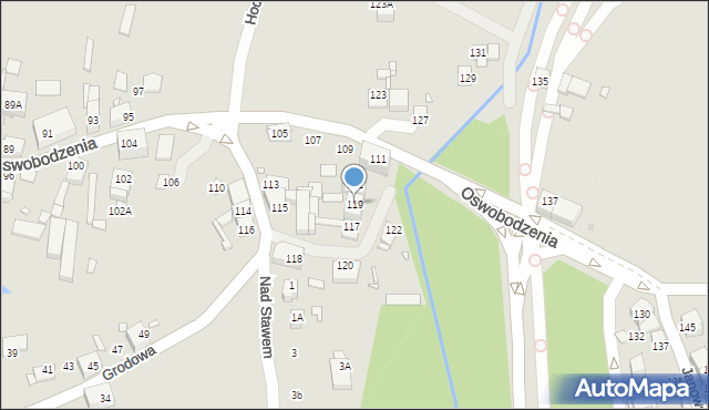 Katowice, Oswobodzenia, 119, mapa Katowic