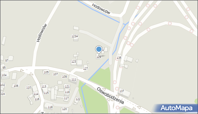 Katowice, Oswobodzenia, 129, mapa Katowic