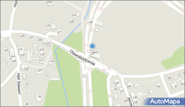 Katowice, Oswobodzenia, 137, mapa Katowic