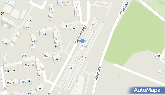 Katowice, Ossowskiego Michała, 11, mapa Katowic