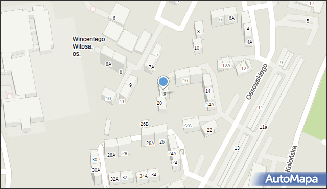 Katowice, Ossowskiego Michała, 18, mapa Katowic