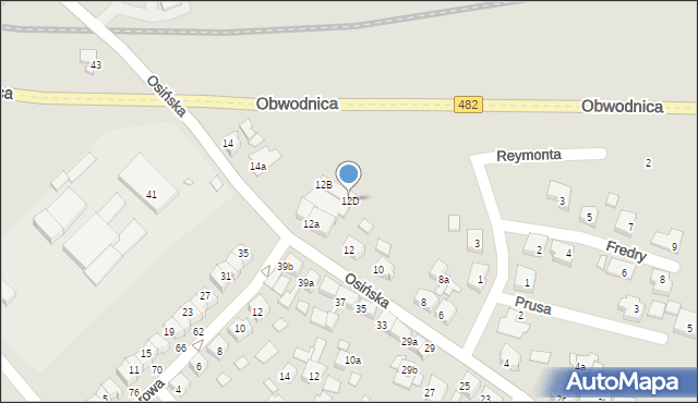 Kępno, Osińska, 12D, mapa Kępno