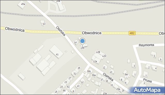 Kępno, Osińska, 14a, mapa Kępno