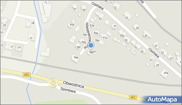 Kępno, Osińska, 59d, mapa Kępno