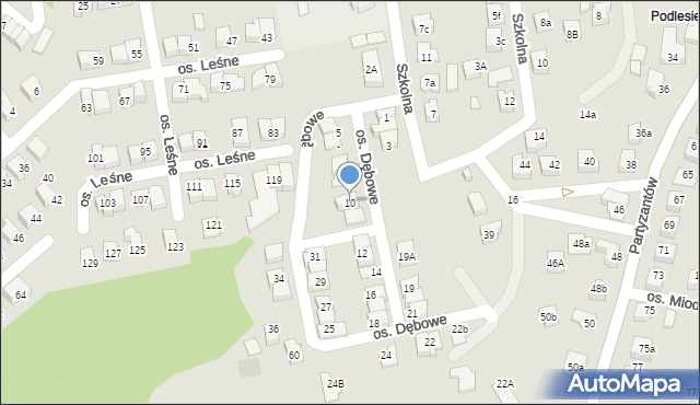 Kęty, Osiedle Dębowe, 10, mapa Kęty