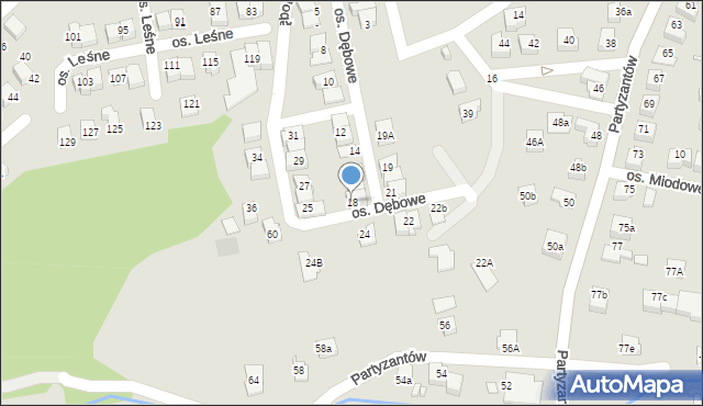Kęty, Osiedle Dębowe, 18, mapa Kęty