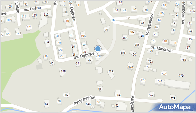 Kęty, Osiedle Dębowe, 22b, mapa Kęty