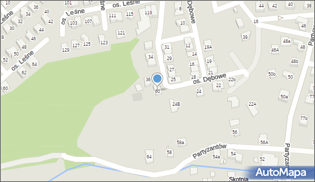 Kęty, Osiedle Dębowe, 60, mapa Kęty