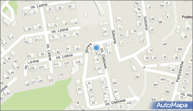 Kęty, Osiedle Dębowe, 7, mapa Kęty