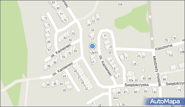 Kęty, Osiedle Kamieniec, 15, mapa Kęty
