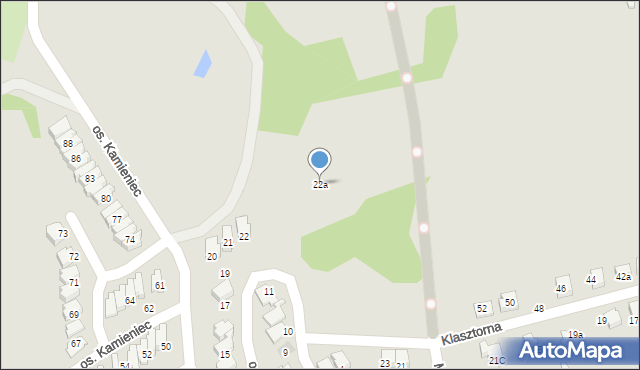 Kęty, Osiedle Kamieniec, 22a, mapa Kęty